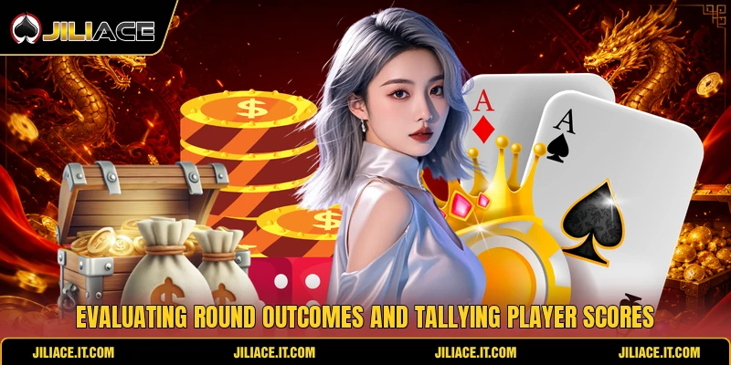 Evaluating round outcomes and tallying player scores Evaluating round outcomes and tallying player scores