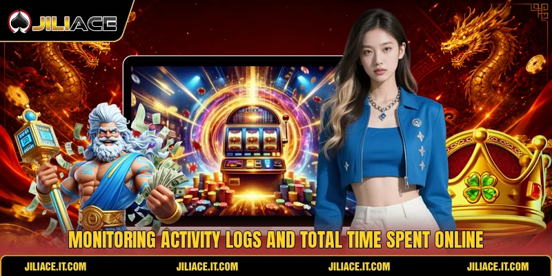 Monitoring activity logs and total time spent online